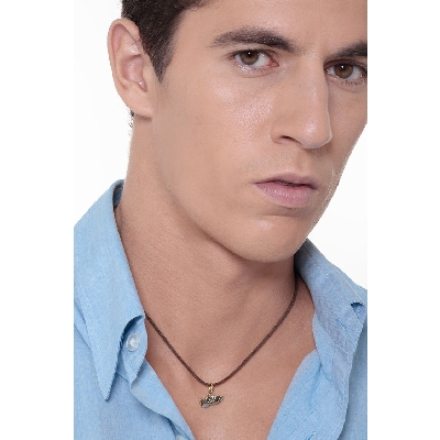 Football shoe pendant in 18k yellow and white gold