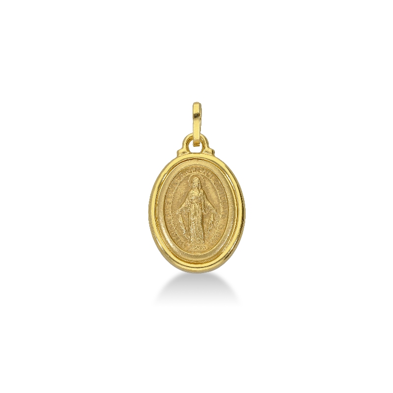 Sacred Mary pendant in 18k yellow gold