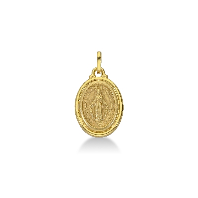 Sacred Mary pendant in 18k yellow gold