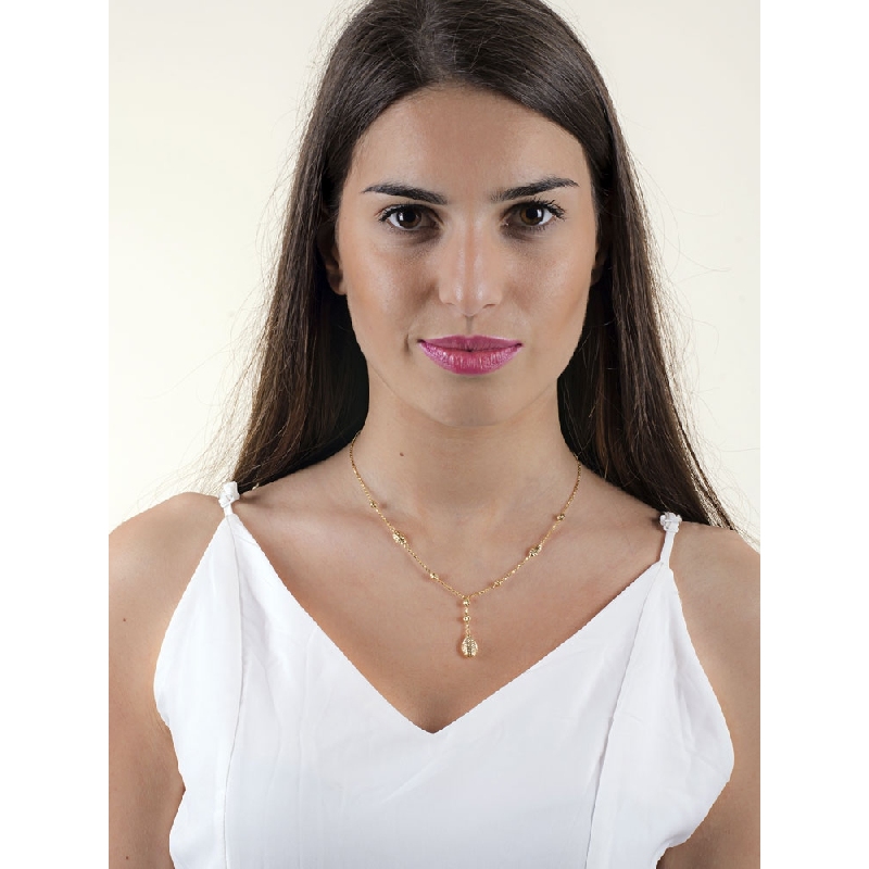 18k yellow gold necklace with drops  18k yellow gold necklace with drops