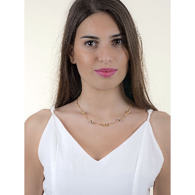 Necklace with 18k white and yellow gold 