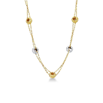 Necklace with 18k white and yellow gold 