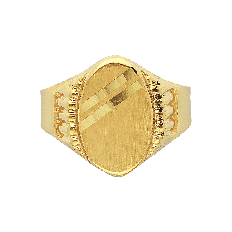Yellow gold 18k male chevalier ring 