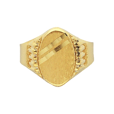 Yellow gold 18k male chevalier ring 