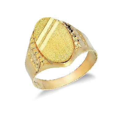Yellow gold 18k male chevalier ring 
