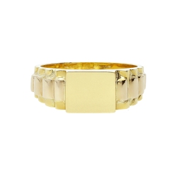Yellow gold 18k squared ring  2