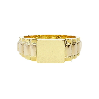 Yellow gold 18k squared ring 