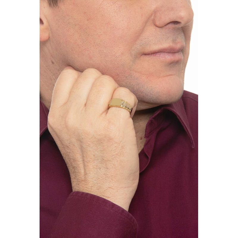 Yellow gold 18k squared ring 