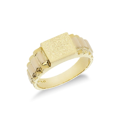 Yellow gold 18k squared ring 