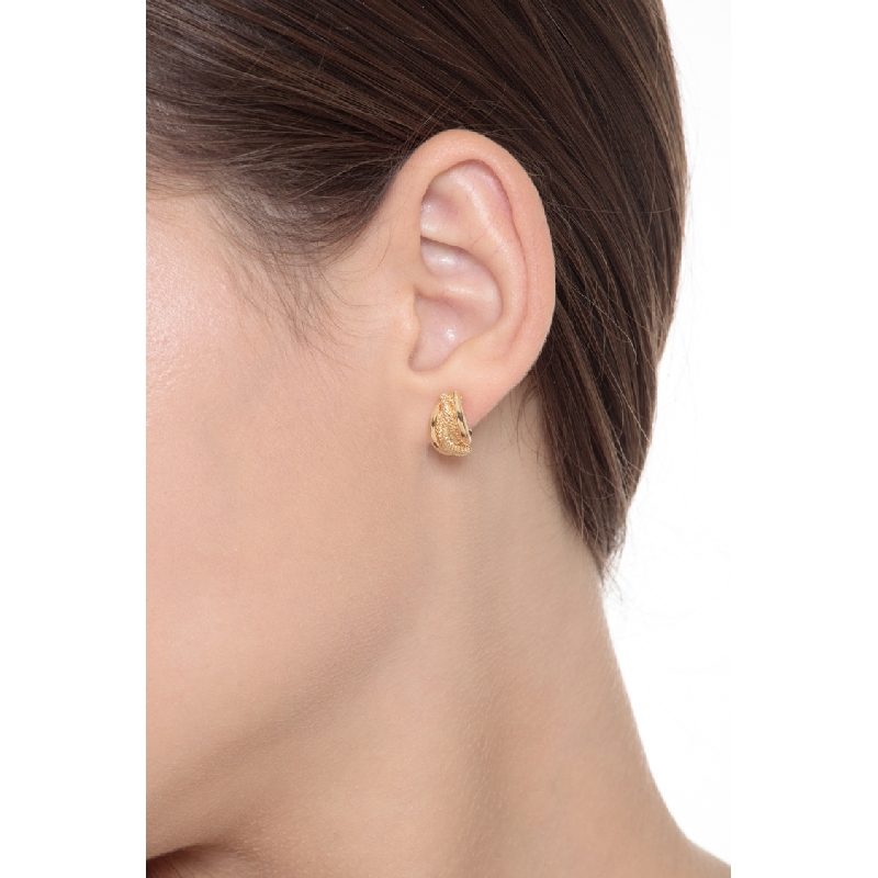 18k yellow gold waves earrings