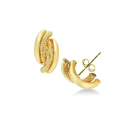 18k yellow gold waves earrings