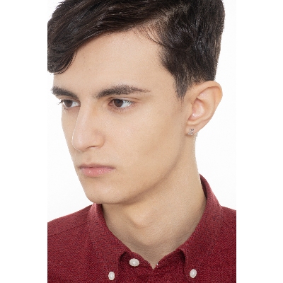 18k white gold musical note single earring