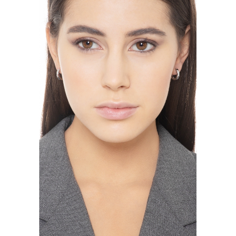 18k white gold little hoop earrings 