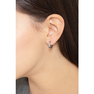 18k white gold little hoop earrings 