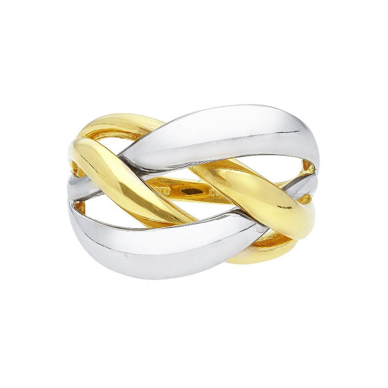 Weave ring in 18k yellow and white gold 
