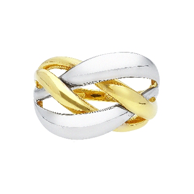 Weave ring in 18k yellow and white gold 