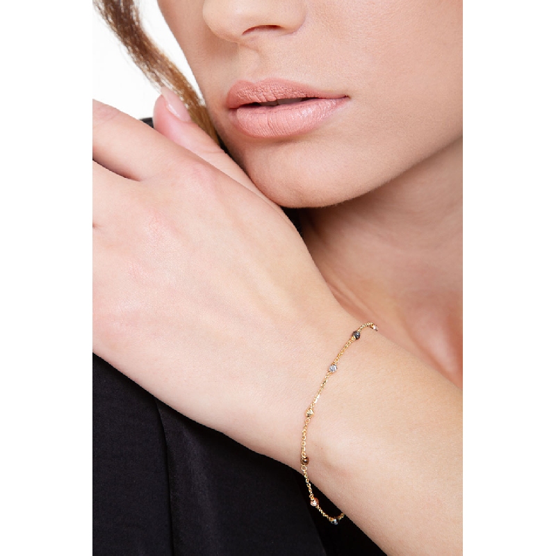 18k yellow gold bracelet with multicolor spheres 18k yellow gold bracelet with multicolor spheres