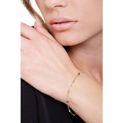18k yellow gold bracelet with multicolor spheres