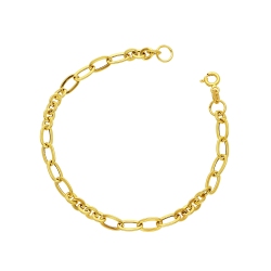 Fancy enlongated bracelet in 18k yellow gold