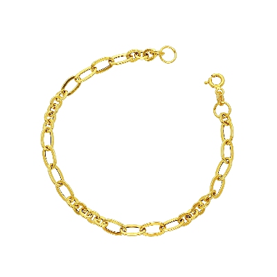 Fancy enlongated bracelet in 18k yellow gold