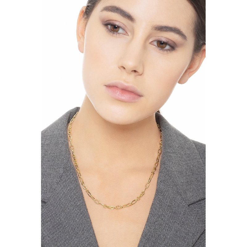 18k yellow gold paperclip chain