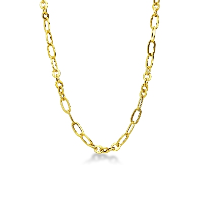 18k yellow gold paperclip chain