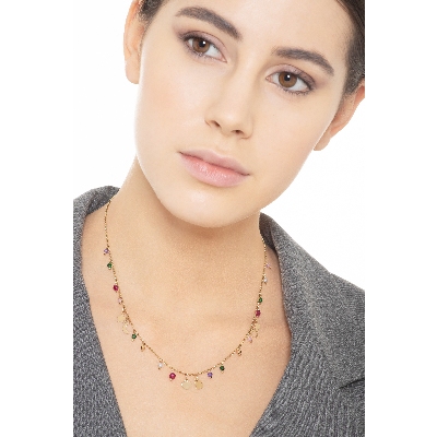 18k yellow gold necklace with charms