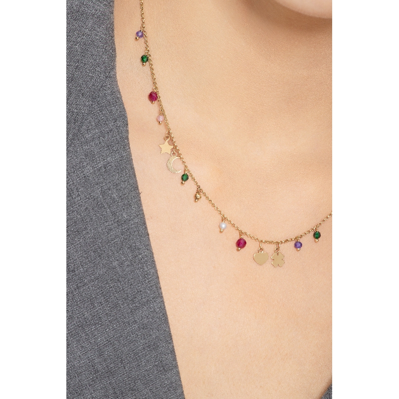 18k yellow gold necklace with charms 18k yellow gold necklace with charms