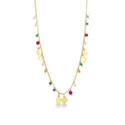18k yellow gold necklace with charms