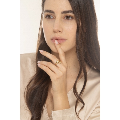 18k yellow gold contrariè ring