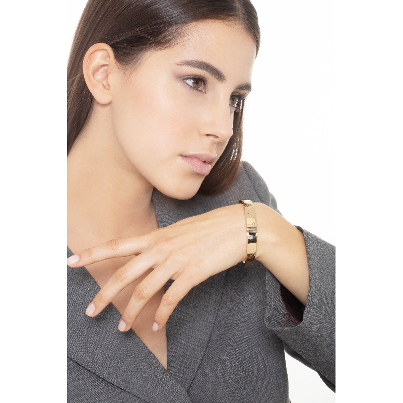 18k yellow gold Rigid fancy bracelet with multicolor zircons 18k yellow gold Rigid fancy bracelet with multicolor zircons