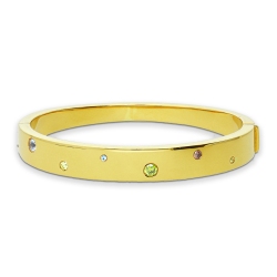 18k yellow gold Rigid fancy bracelet with multicolor zircons