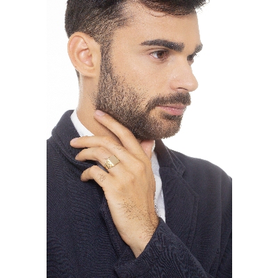 Yellow gold 18k male ring 