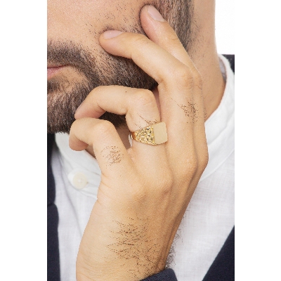Yellow gold 18k male ring 