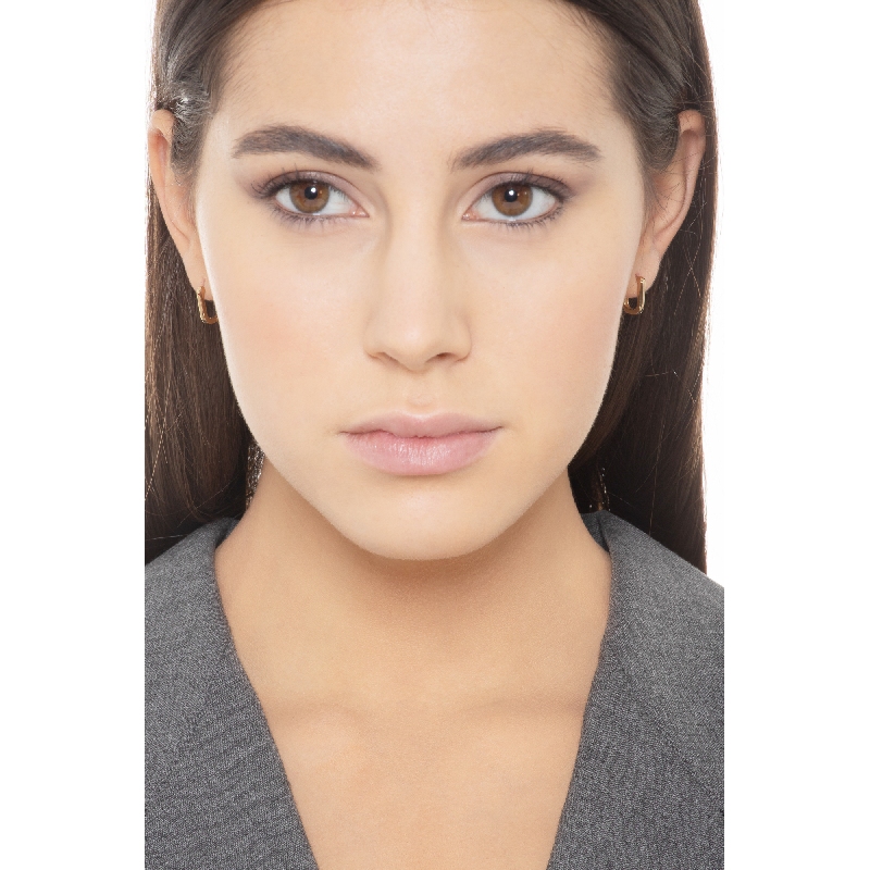 18k yellow gold rectangular hoop earrings  18k yellow gold rectangular hoop earrings