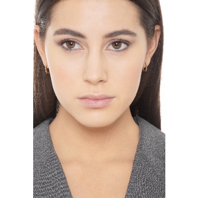 18k yellow gold rectangular hoop earrings 