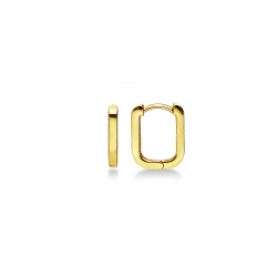 18k yellow gold rectangular hoop earrings