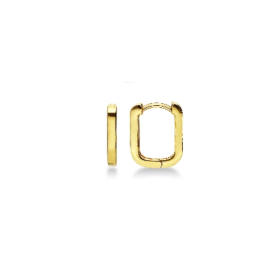 18k yellow gold rectangular hoop earrings 