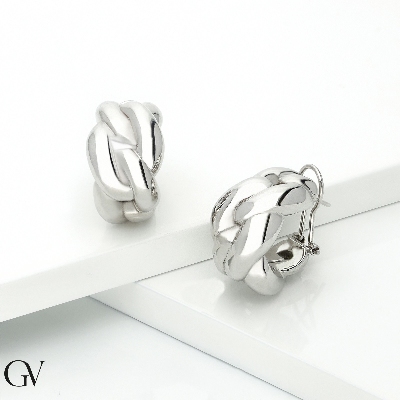 18k white gold iced out earrings