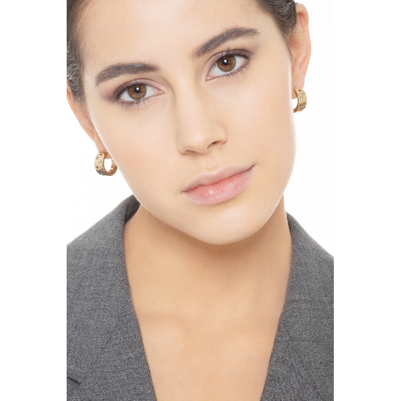 18k yellow gold hoop earrings with multicolor zircons 