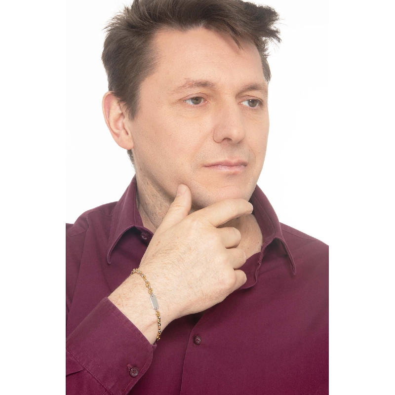 18k yellow and white gold coffee bean bracelet