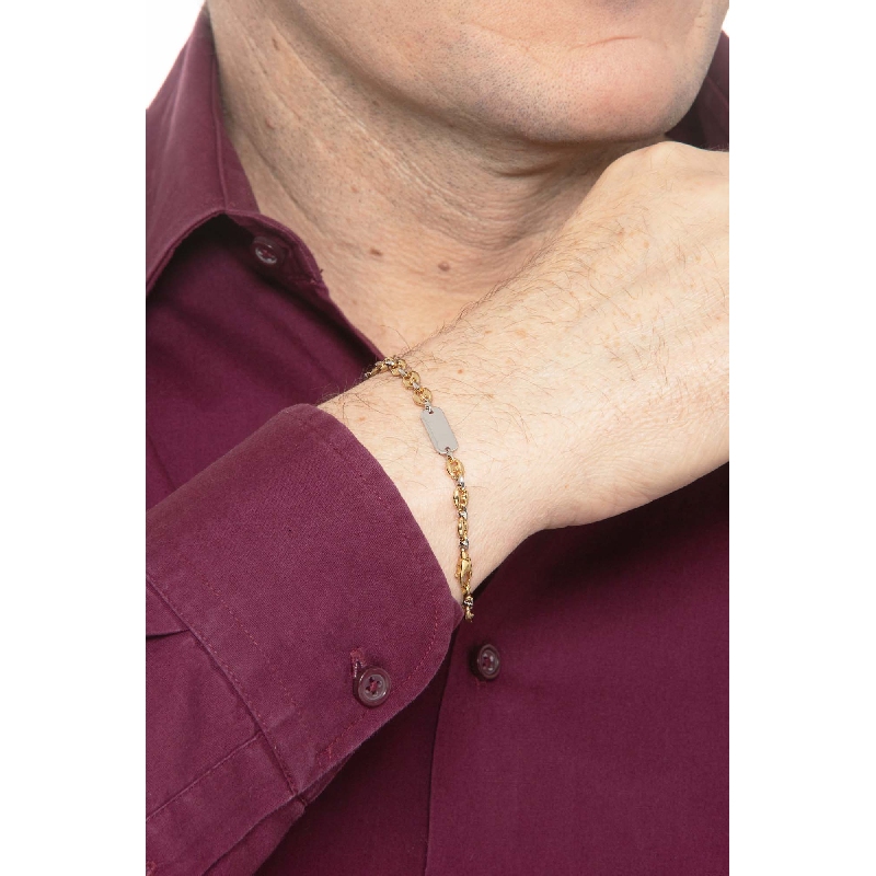 18k yellow and white gold coffee bean bracelet