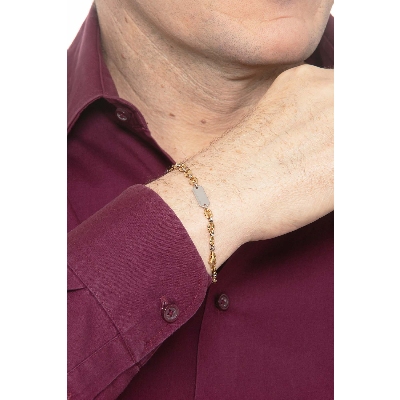 18k yellow and white gold coffee bean bracelet