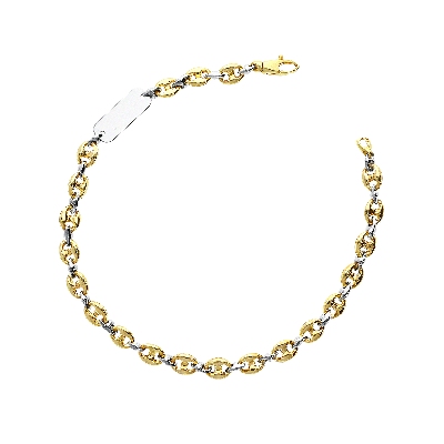 18k yellow and white gold coffee bean bracelet