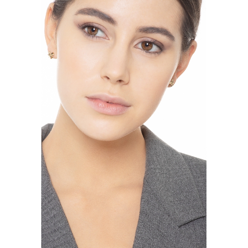 18K yellow gold clover-shaped earrings 18K yellow gold clover-shaped earrings