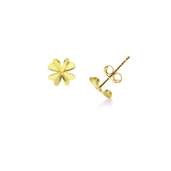 18K yellow gold clover-shaped earrings