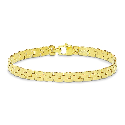 18k yellow gold brick bracelet