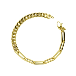 18k yellow gold groumette bracelet paper clip