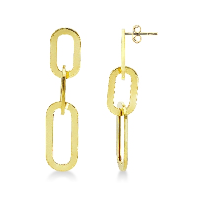 Earrings pendant in yellow gold 750