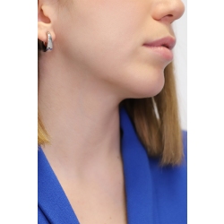 Woman hoop earrings white gold 2
